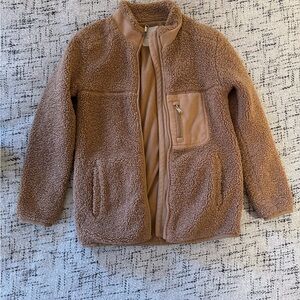 Girls Copper Key Tan Sherpa Jacket - Sz 7/8